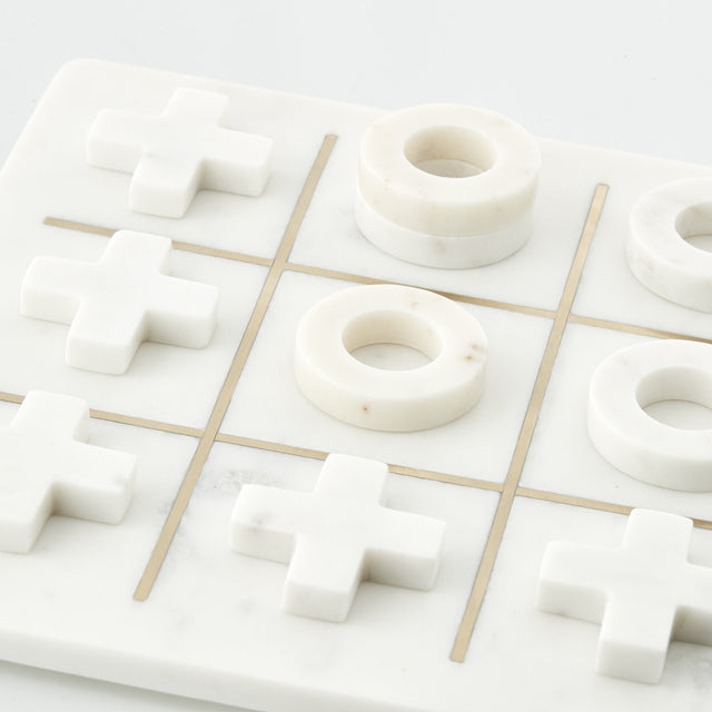 Gioco del Tris in Marmo Bianco